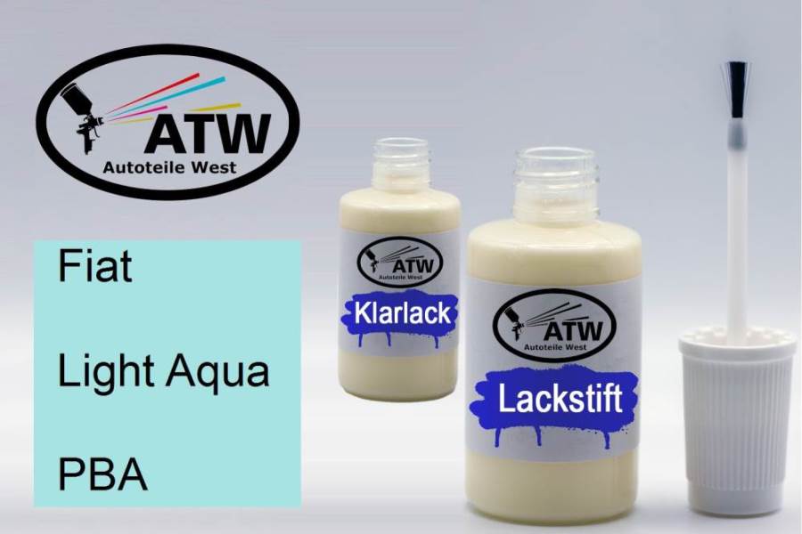 Fiat, Light Aqua, PBA: 20ml Lackstift + 20ml Klarlack - Set, von ATW Autoteile West.